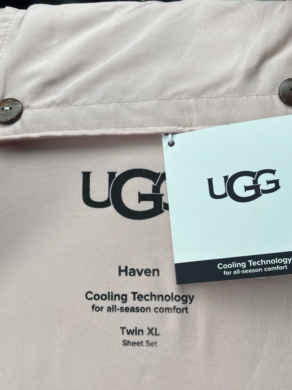 UGG Haven Twin XL Cooling Sheet Set in rose  tint